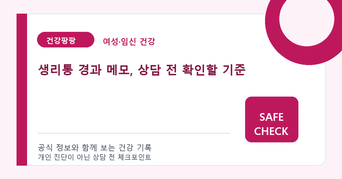 생리통 경과 메모, 상담 전 확인할 기준