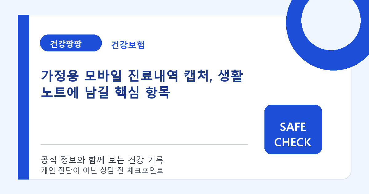 가정용 모바일 진료내역 캡처, 생활 노트에 남길 핵심 항목