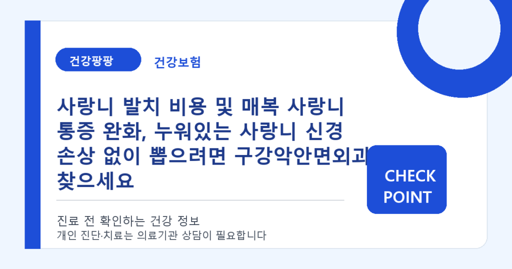 사랑니 발치 비용 및 매복 사랑니 통증 완화, 누워있는 사랑니 신경 손상 없이 뽑으려면 구강악안면외과 찾으세요 대표 이미지